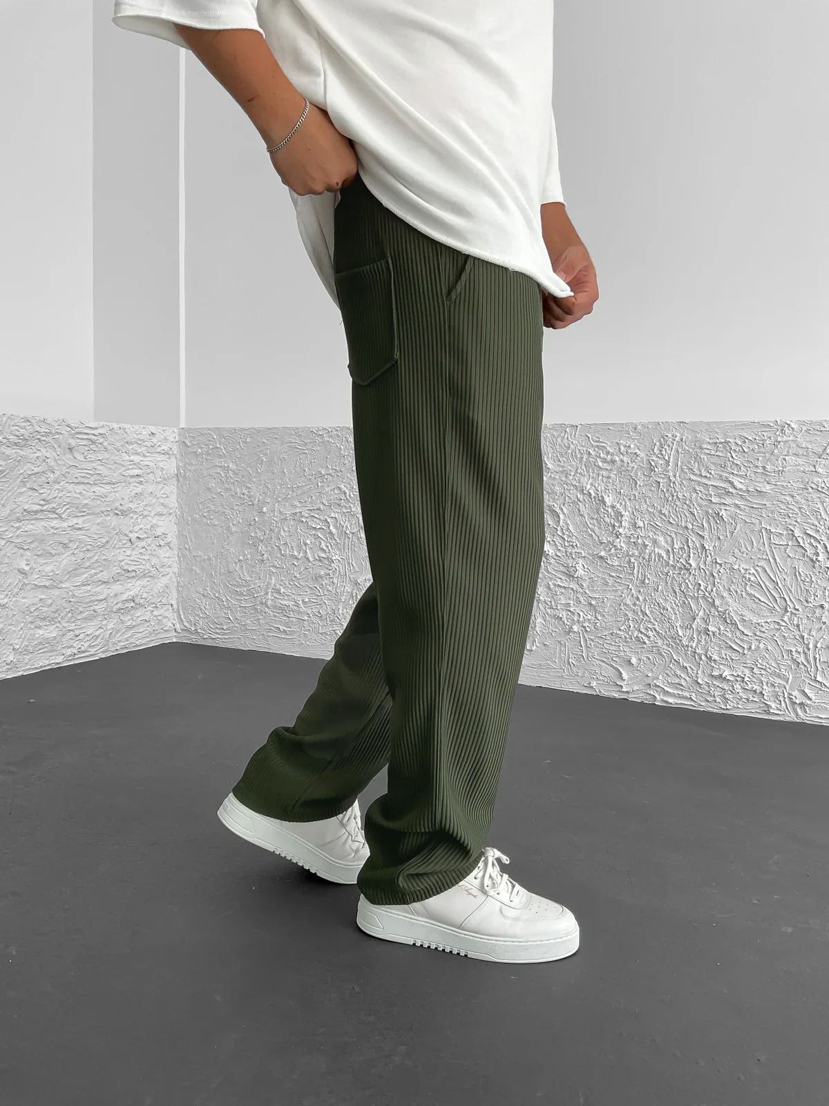 Pantalon Relax Fit Côtelé