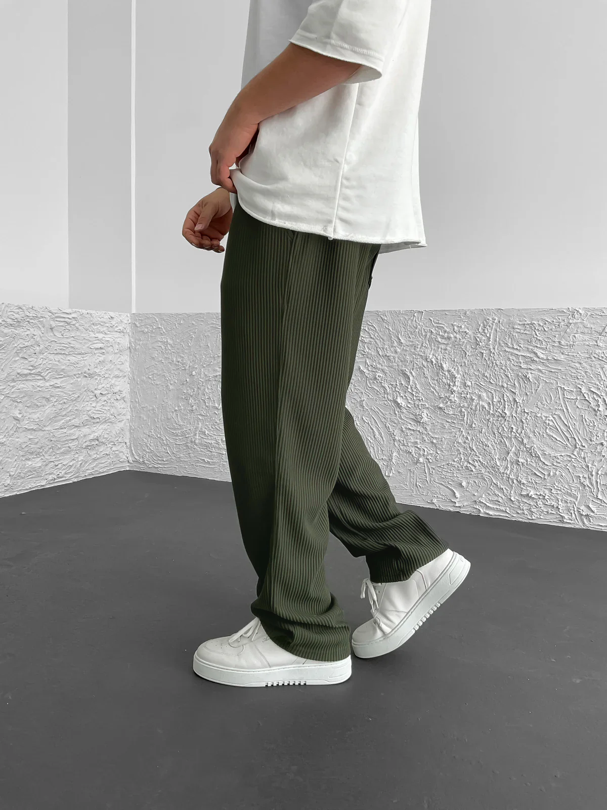 Pantalon Relax Fit Côtelé