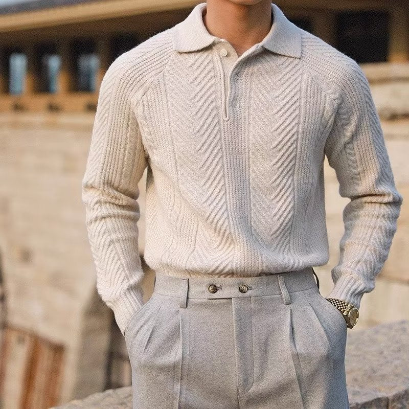 Polo Beaumont – Tricot texturé à col polo