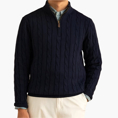 Pull Adrien – Maille Câblée Demi-Zip