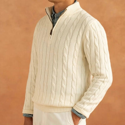 Pull Adrien – Maille Câblée Demi-Zip