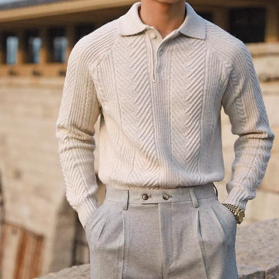 Polo Beaumont – Tricot texturé à col polo