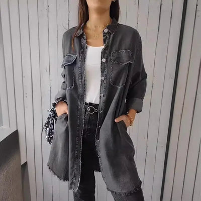 MARIE - Casual Denim Kurtka Koszulowa