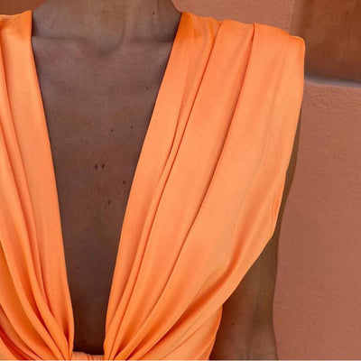Solène – Robe Drapée Été Soleil