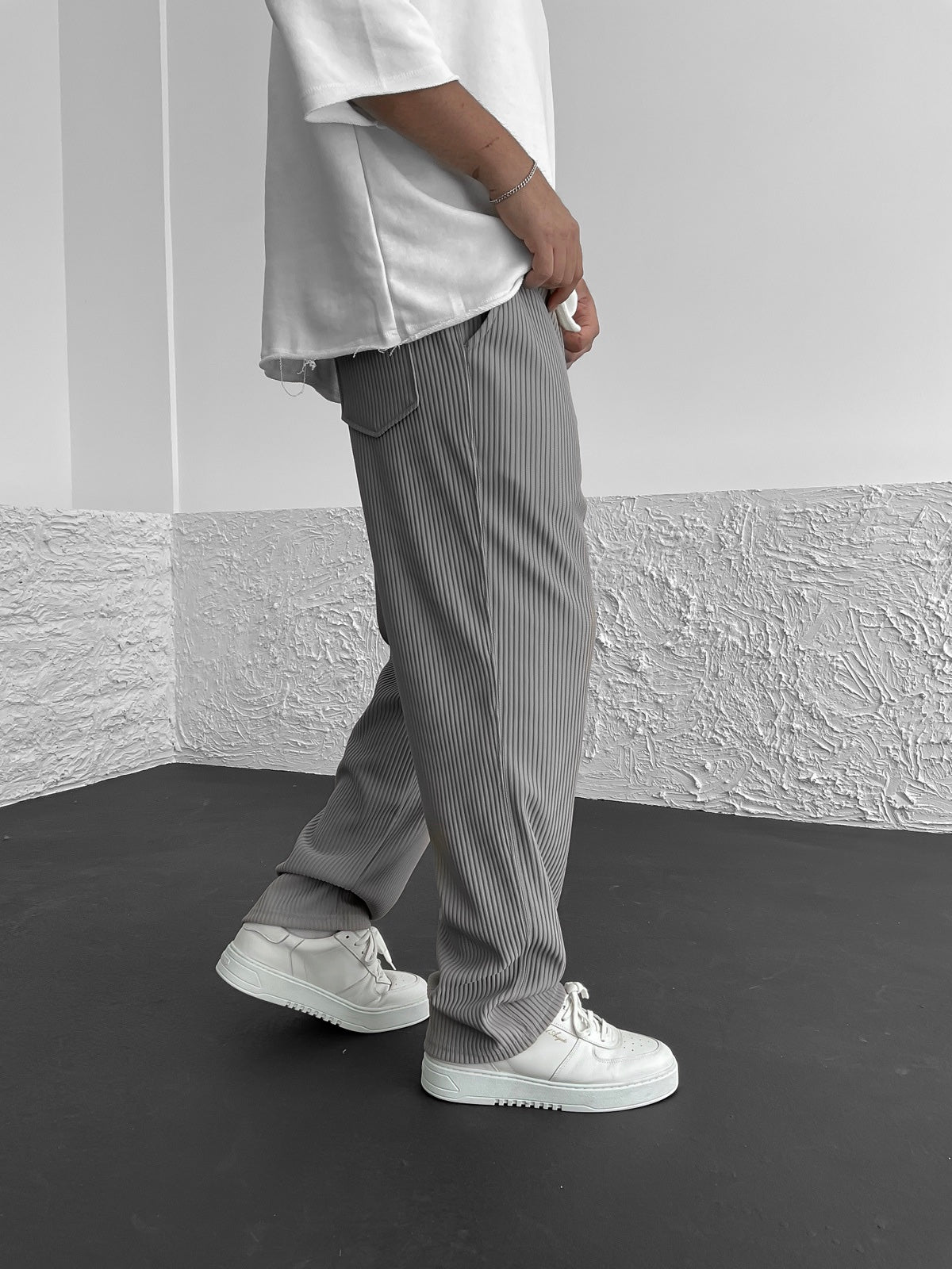 Pantalon Relax Fit Côtelé