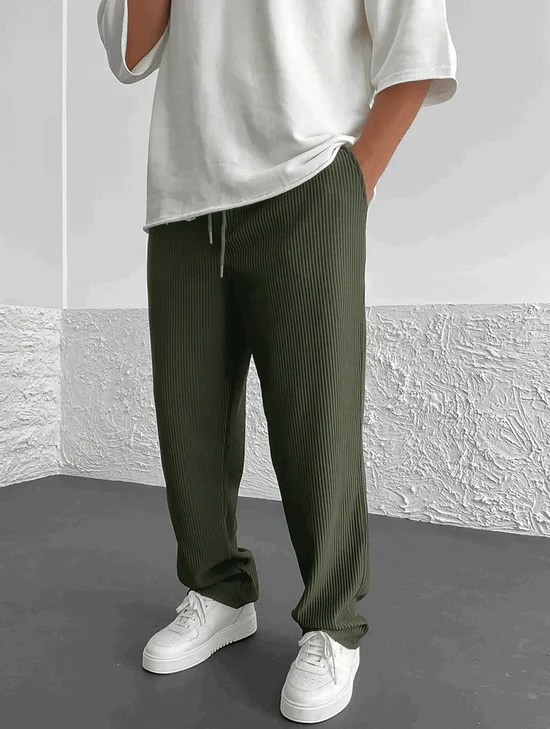 Pantalon Relax Fit Côtelé